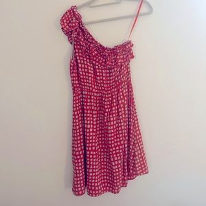 One shoulder red dress size medium